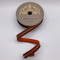 Metallic Orange Copper Dupion Ribbon 1 Inch x 10 Yards