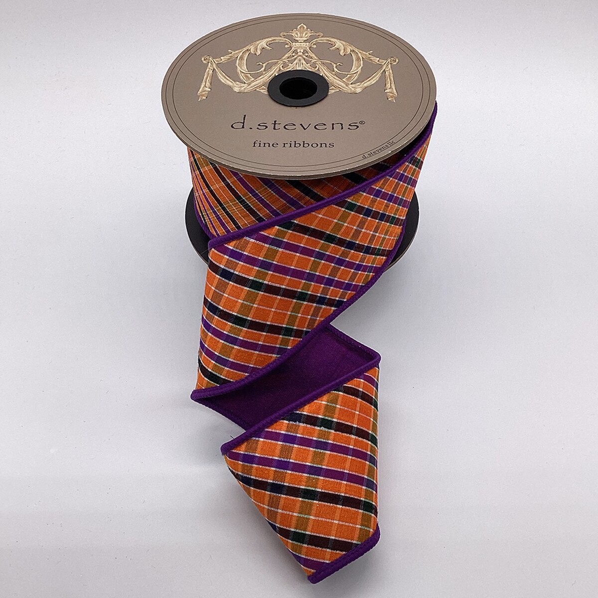 Halloween Stripe Ribbon Orange Purple Black 2.5 Inch