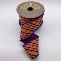 Halloween Stripe Ribbon Orange Purple Black 2.5 Inch - (2) Rolls