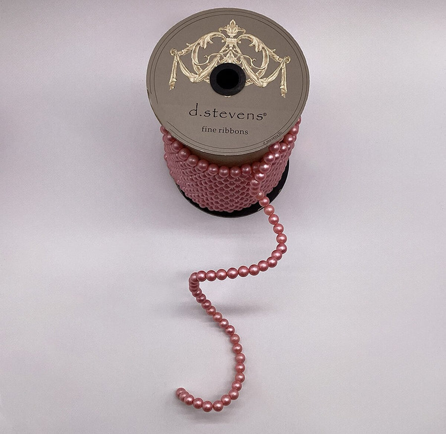Pearl Garland Peach Ribbon 0.5 Inch x 10 Yards