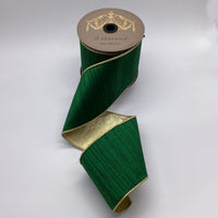 Emerald Green Ribbon with Metallic Gold Back 4