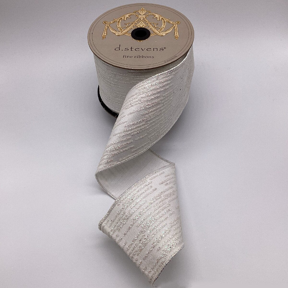 Iridescent Metallic Dupion Glitter Stripes Ribbon 4" x 10 Yds