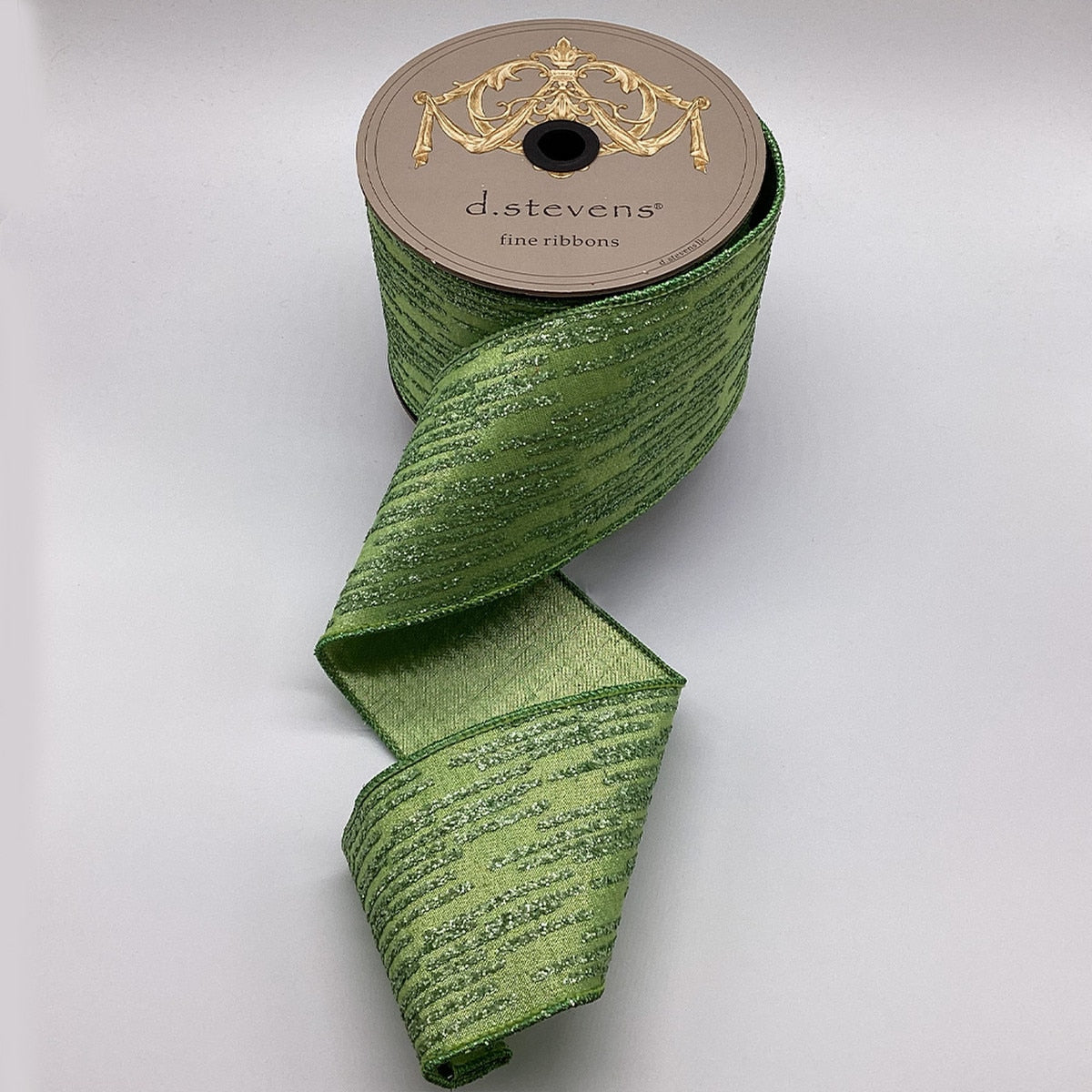 Mint Metallic Dupion Glitter Stripes Ribbon 4" x 10 Yds