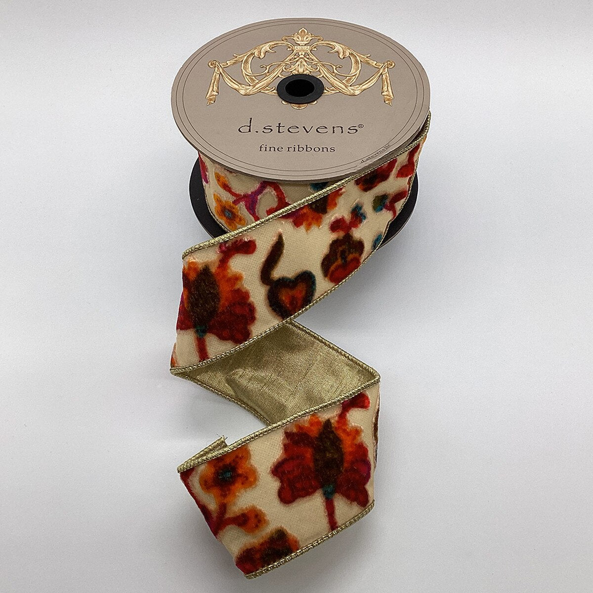 Eden Floral Ribbon in Hot Pink and Orange 2.5" x 10 Yds