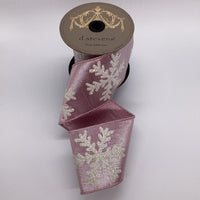 Iridescent Glitter Snowflake Light Pink Ribbon 4