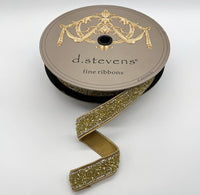 Crystal Side Trim Ribbon in Muted Gold, 1