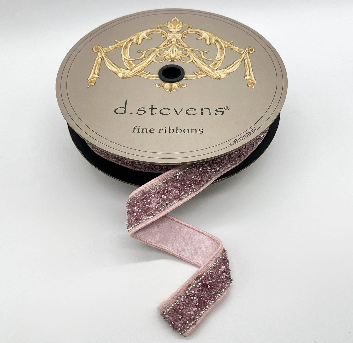 Light Pink Poly Rock Candy Crystal Side Trim Ribbon