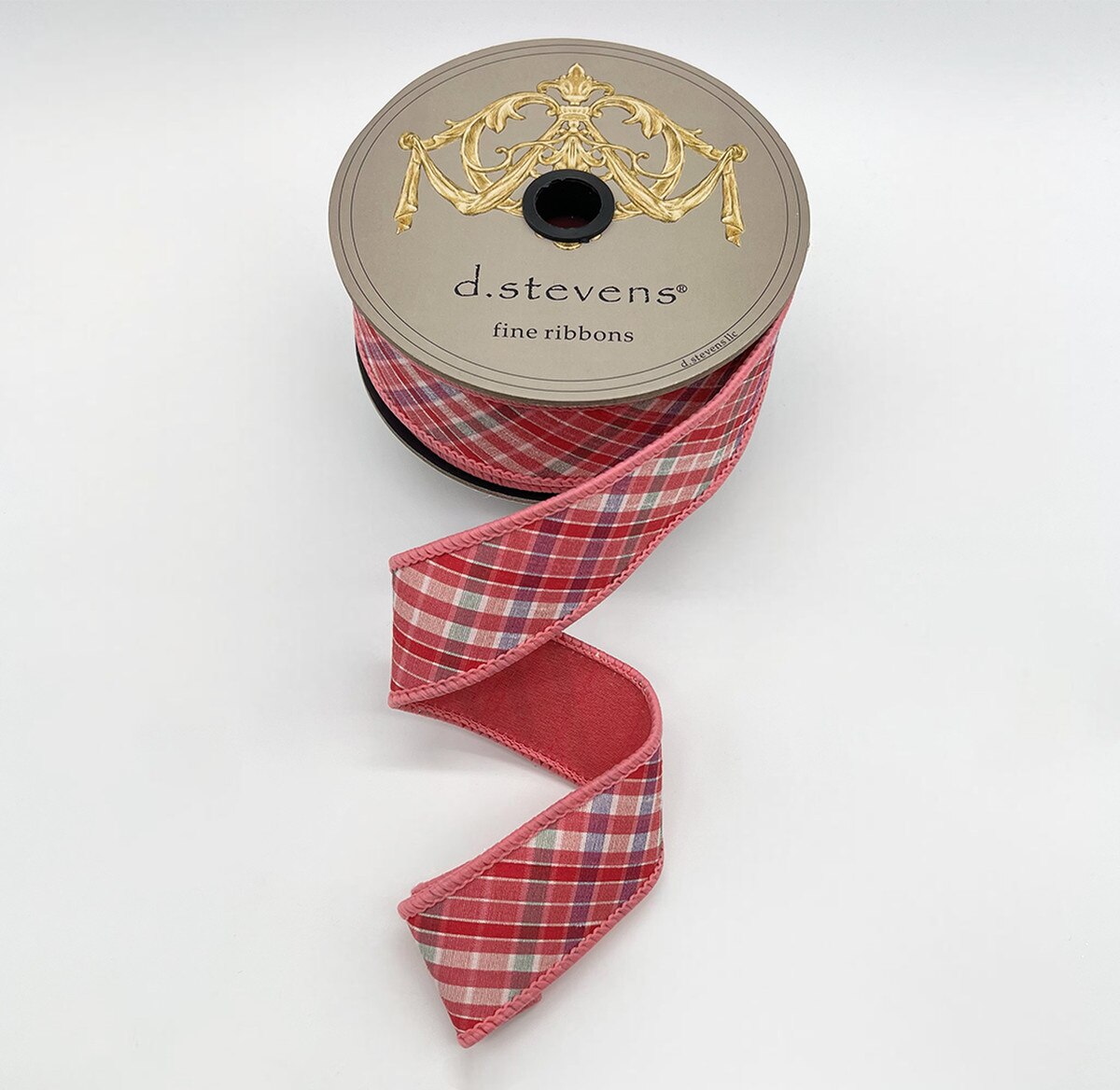 Dupion Plaid Ribbon 1.5" x 10 Yds Pink Hot Pink