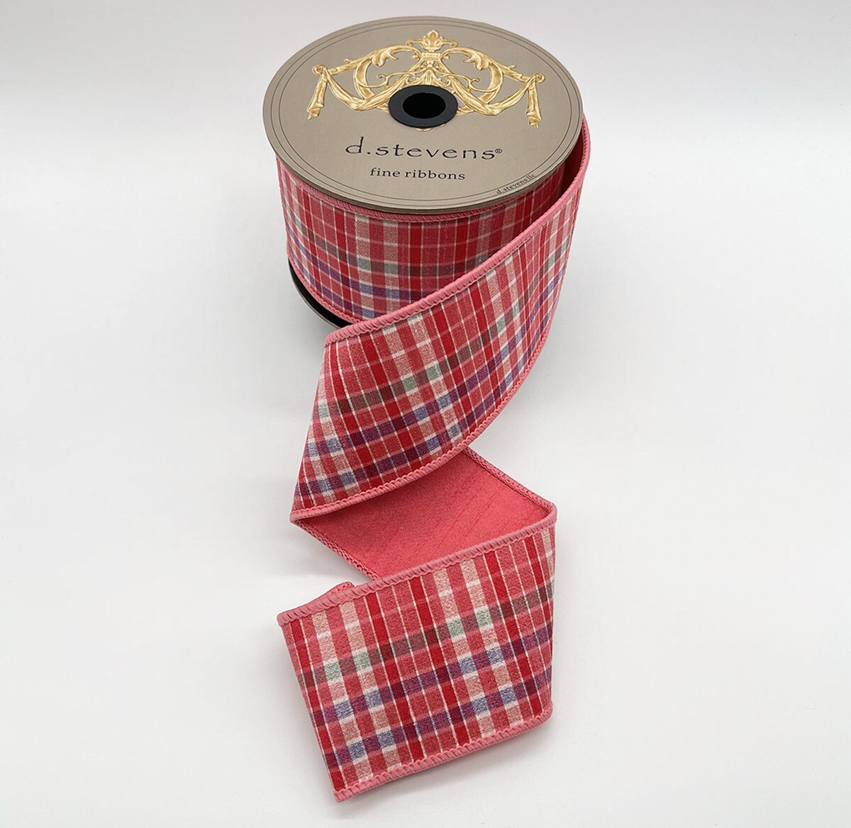 Dupion Plaid Ribbon Pink Hot Pink 2.5" x 10 Yds