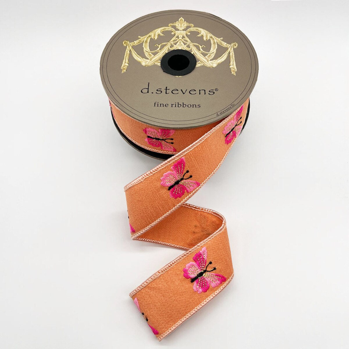 Two-Tone Pink Butterflies Dupion Ribbon 1.5" x 10 Yds