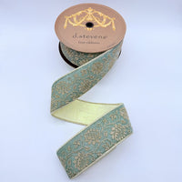 Moody Blue Velvet Platinum Queen Protea Glitter Ribbon 2.5