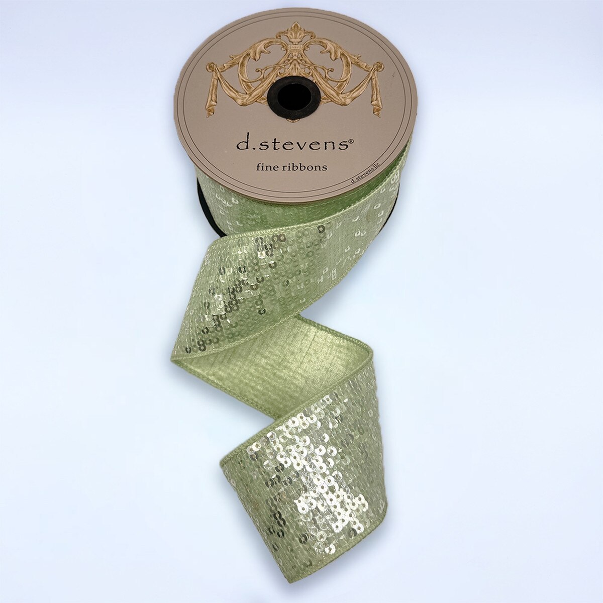 Frosted Mint Sequin Shimmer Metallic Ribbon 2.5" x 10 Yds