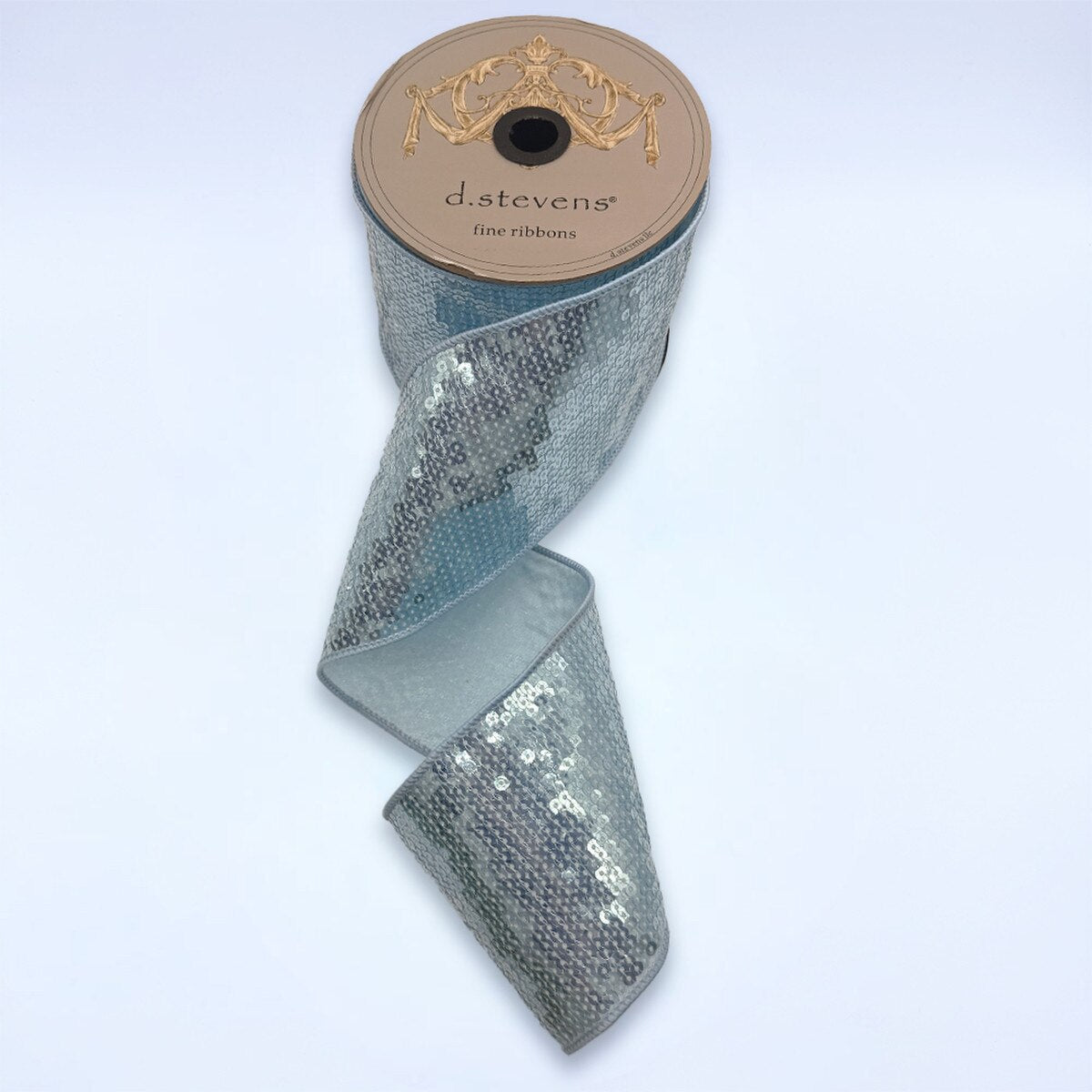 Aqua Frost Sequin Shimmer Metallic Ribbon 4" x 10 Yds