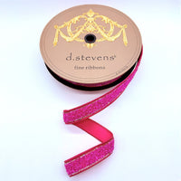 Hot Pink Poly Rock Candy Crystal Side Trim Ribbon 1