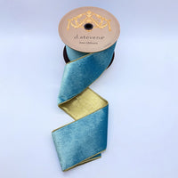 Turquoise Ribbon Ice Velvet Metallic Gold Back 4