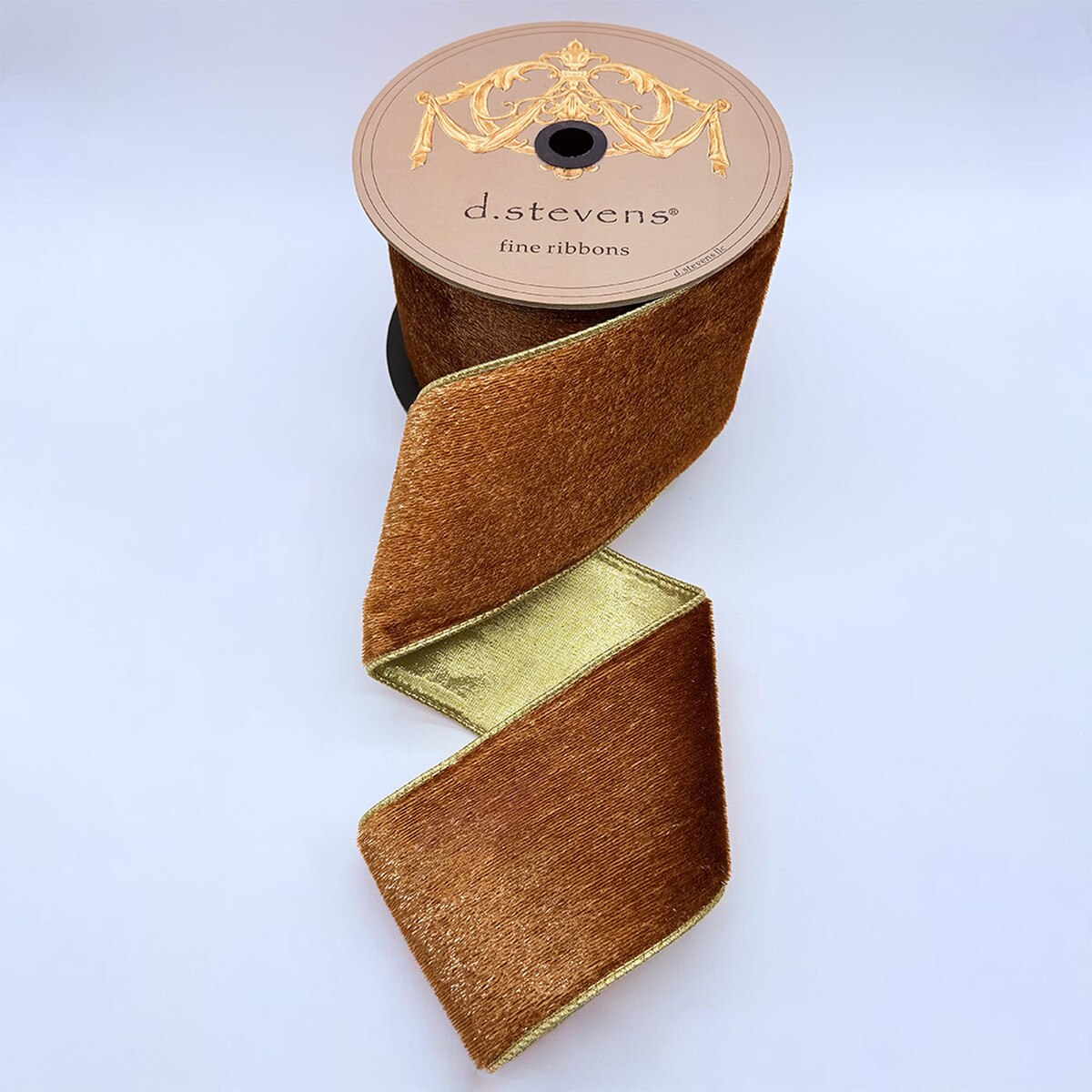 Copper Ribbon Ice Velvet Metallic Gold 4 Inch x 10 Yards