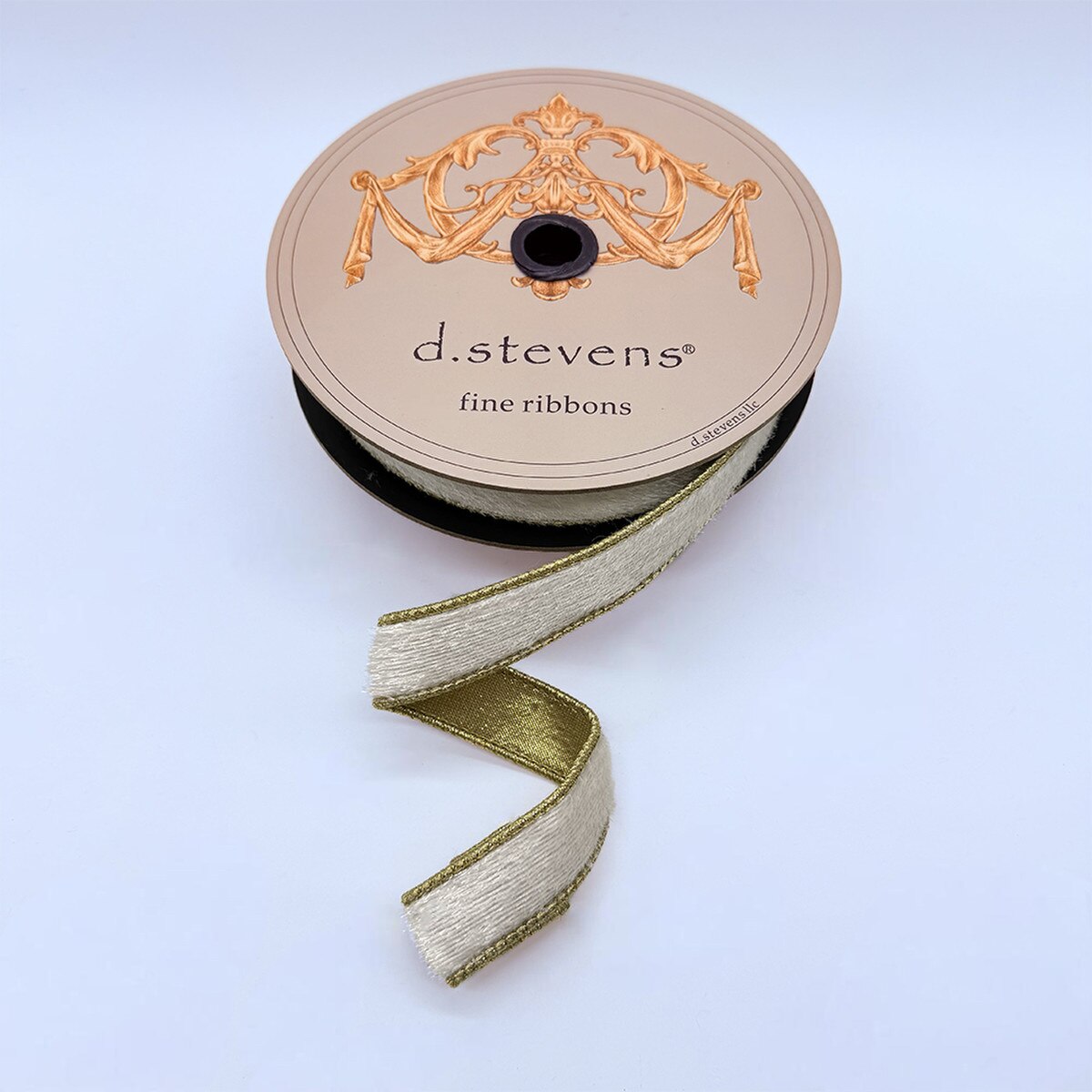 Metallic Gold Back Pearl White Ribbon 1 Inch x 10 Yards