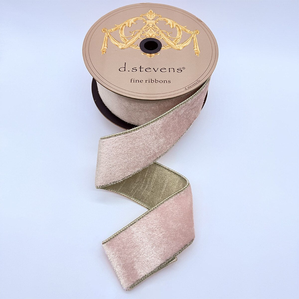 Blush Pink Ice Velvet Metallic Ribbon 2.5" x 10 Yds