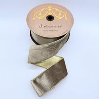 Platinum Back Ice Velvet Metallic Ribbon 2.5