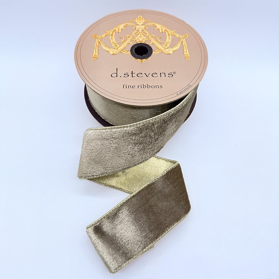 Platinum Back Ice Velvet Metallic Ribbon 2.5" x 10 Yds