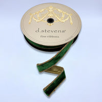 Emerald Green Velvet Braided Trim Ribbon 1 Inch x 10 Yds
