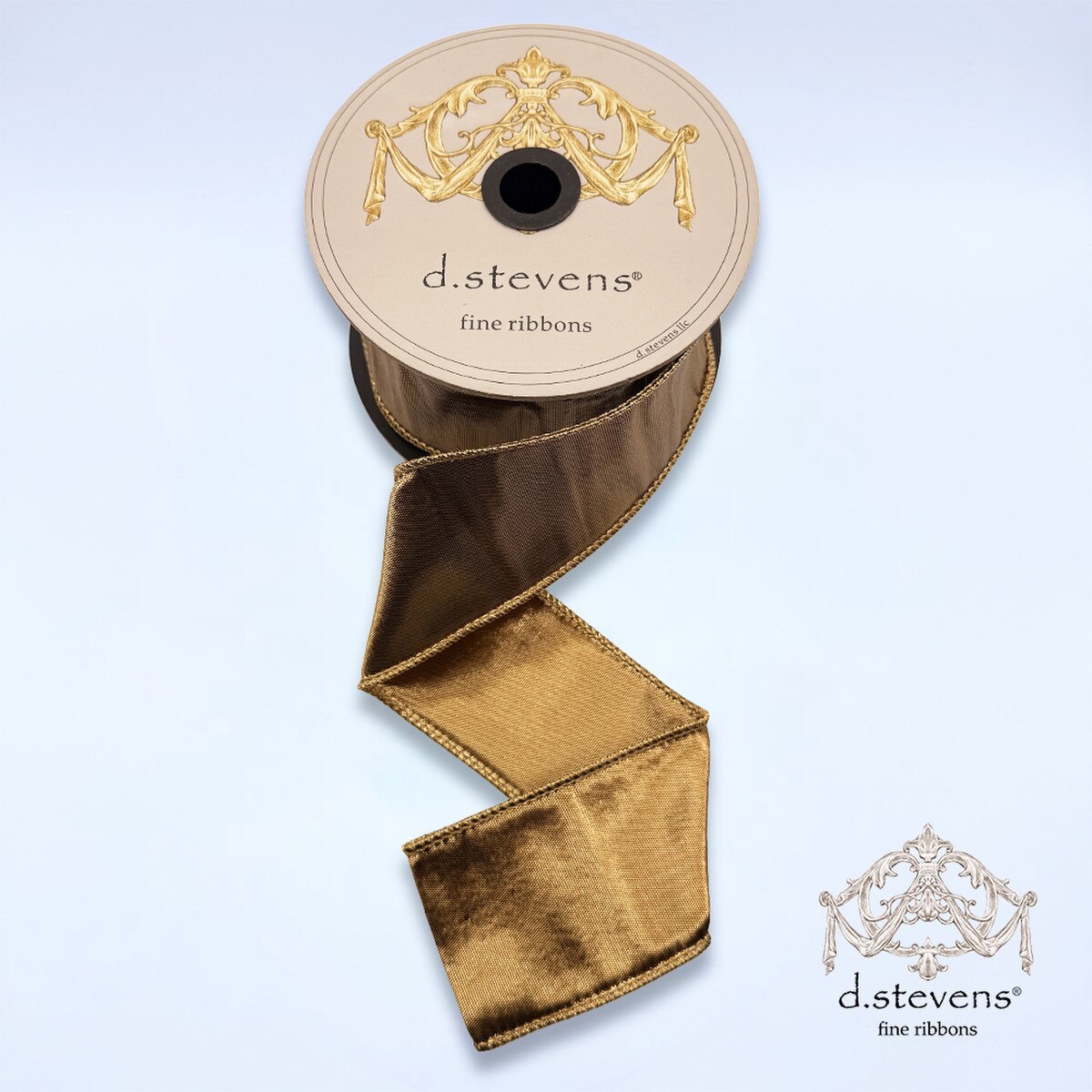 Pecan Metallic Dupion Ribbon 2.5 Inch x 10 Yards