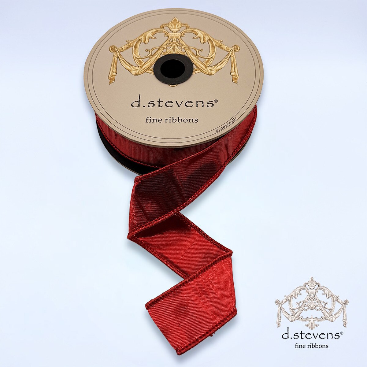 Red Metallic Dupion Ribbon 1.5 Inch x 10 Yards