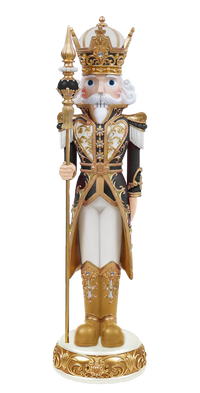 5 FT Black, White & Gold King Nutcracker