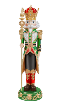 5 FT Red & Green King Nutcracker With Staff