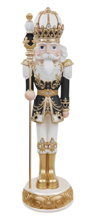 6 FT Black, White & Gold Nutcracker