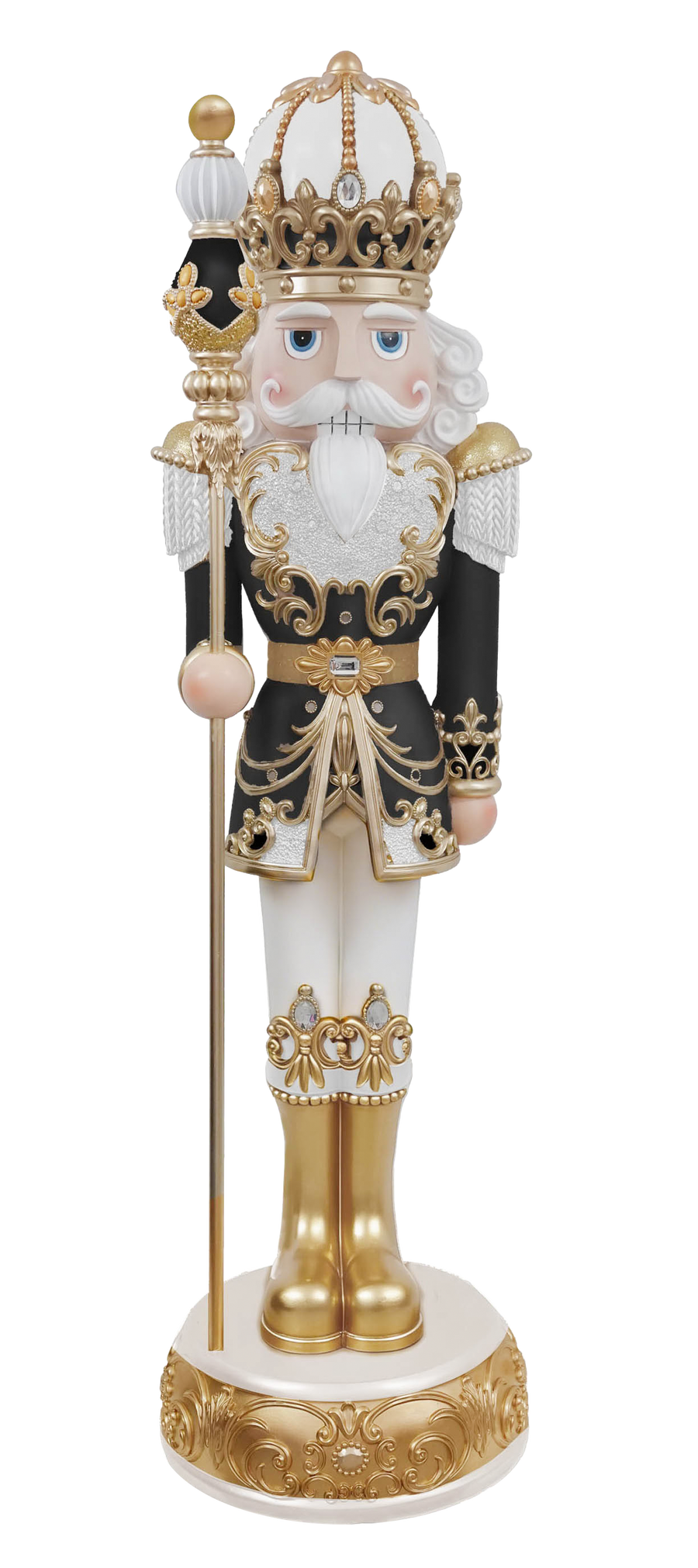 6 FT Black, White & Gold Nutcracker