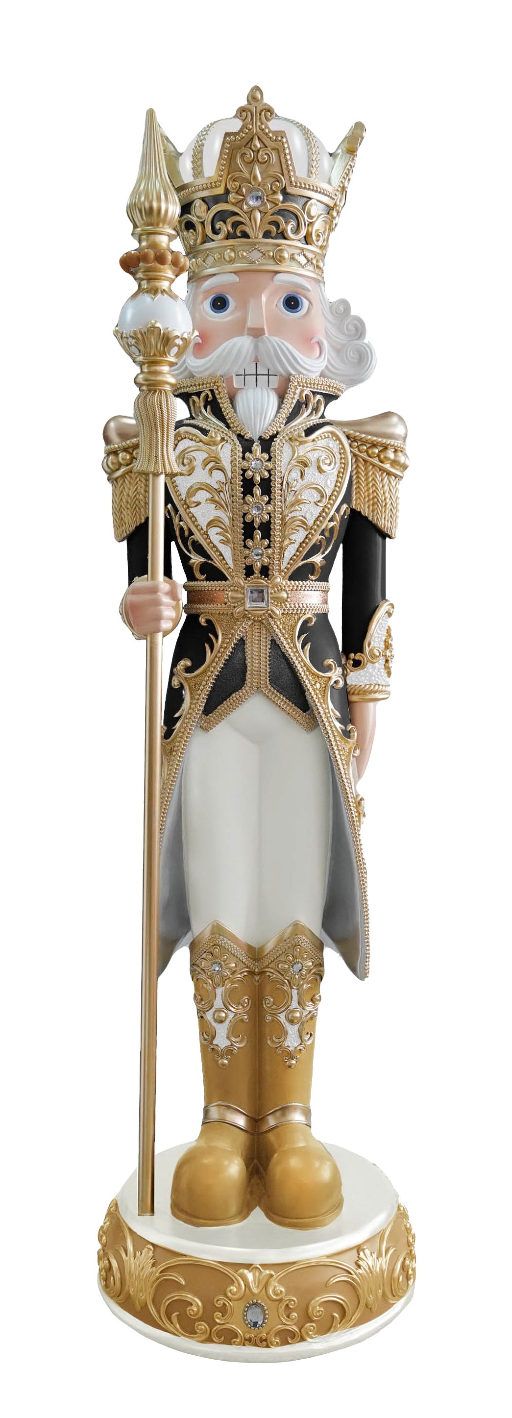 8 FT Black, Gold & White Nutcracker