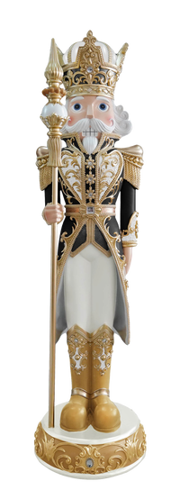 8 FT Black, Gold & White Nutcracker