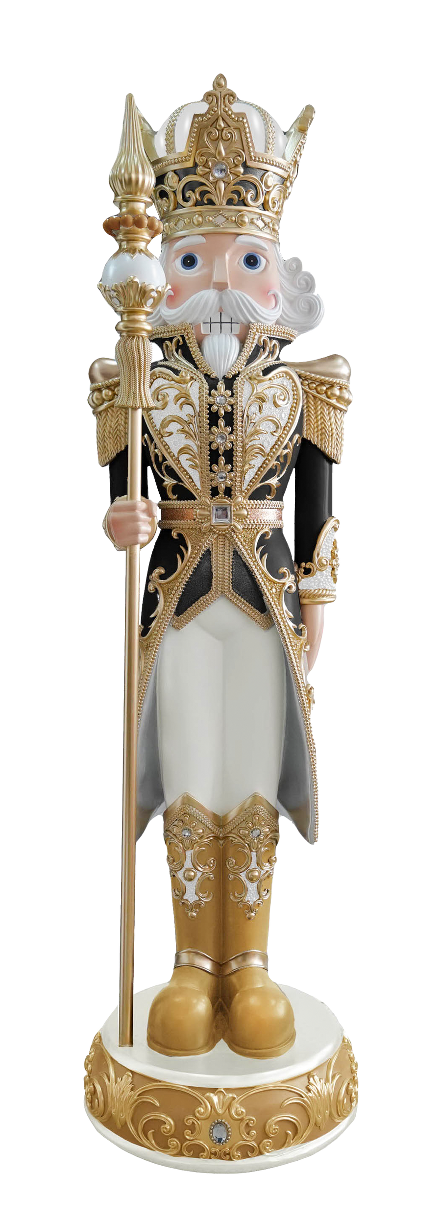 8 FT Black, Gold & White Nutcracker