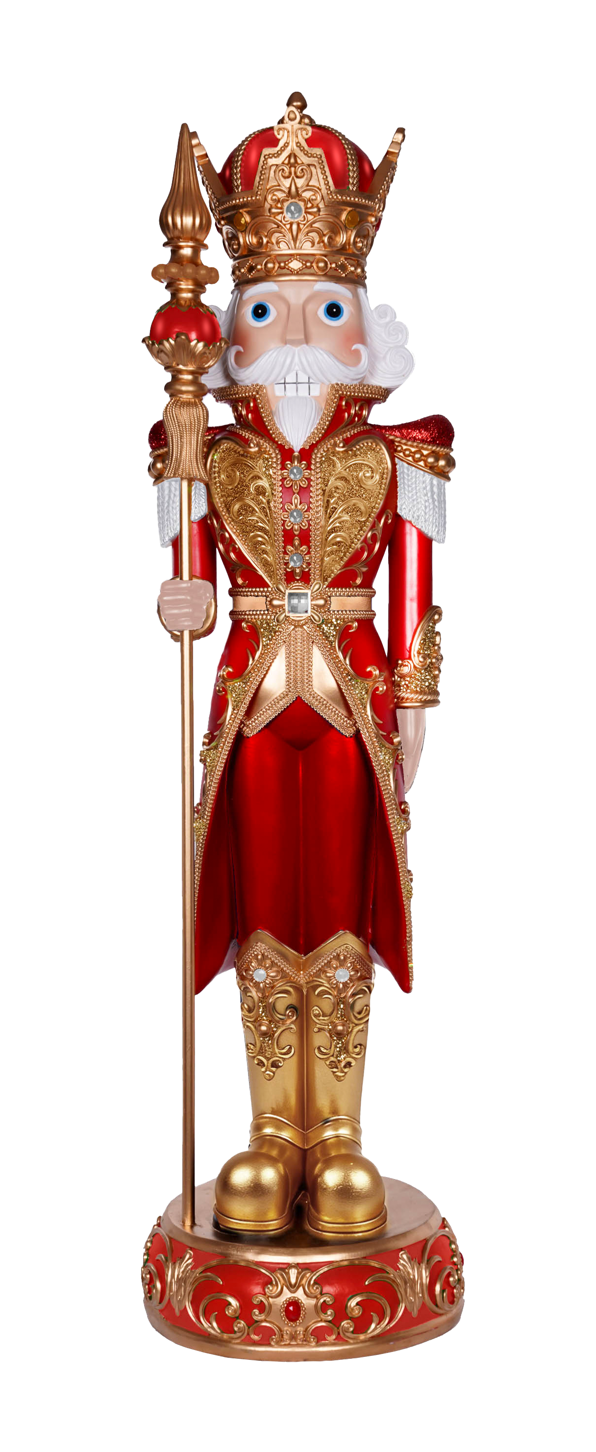 8 FT Metallic Red & Gold Nutcracker