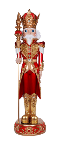 8 FT Metallic Red & Gold Nutcracker