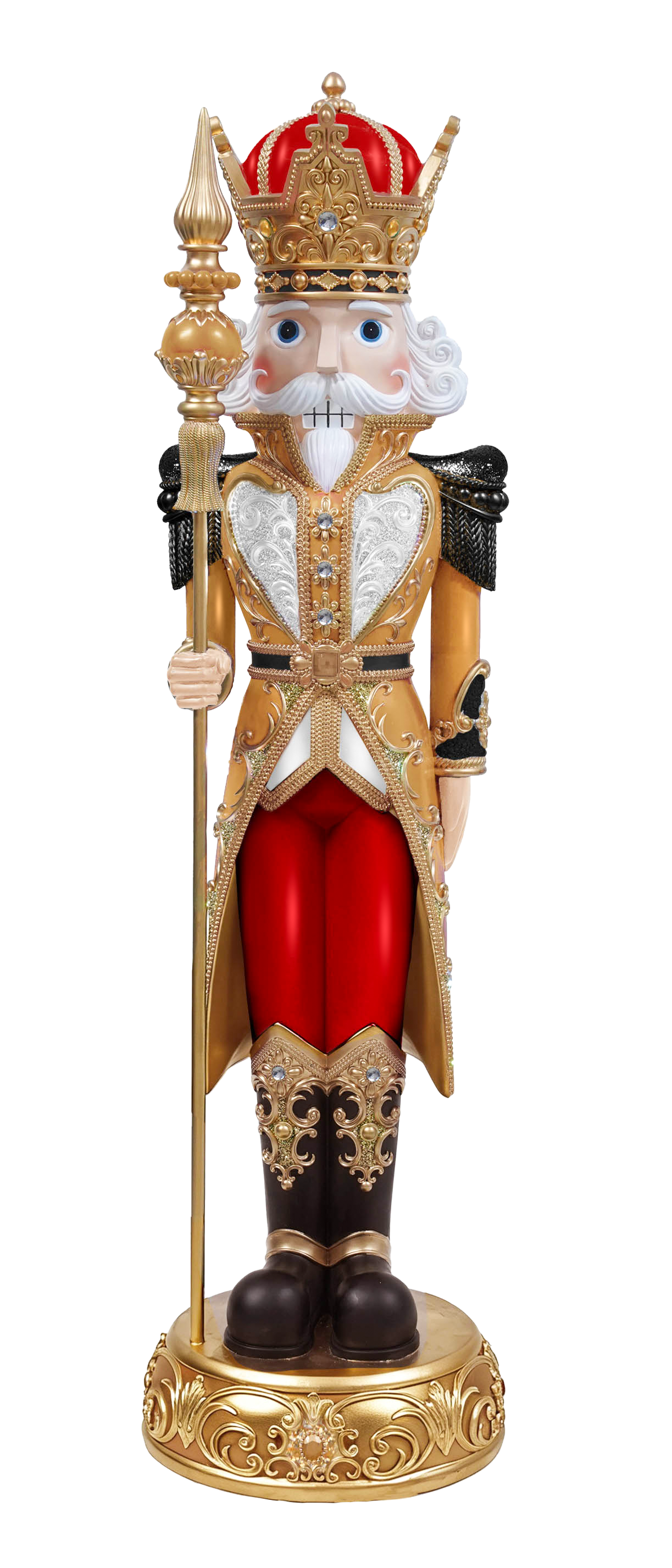 8 FT Red, Gold & Black Nutcracker