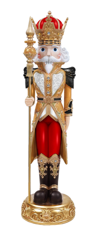 8 FT Red, Gold & Black Nutcracker