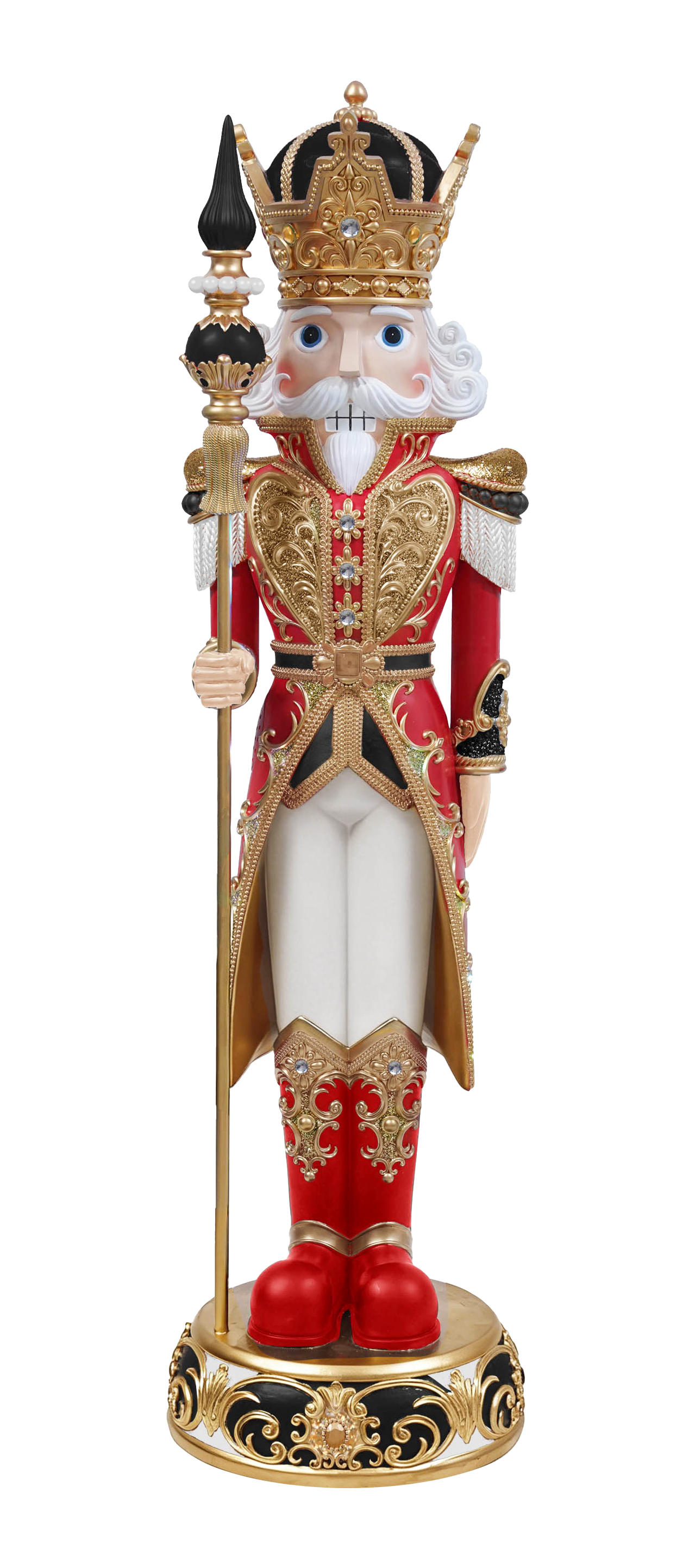 5 FT Red & Gold King Nutcracker With Staff