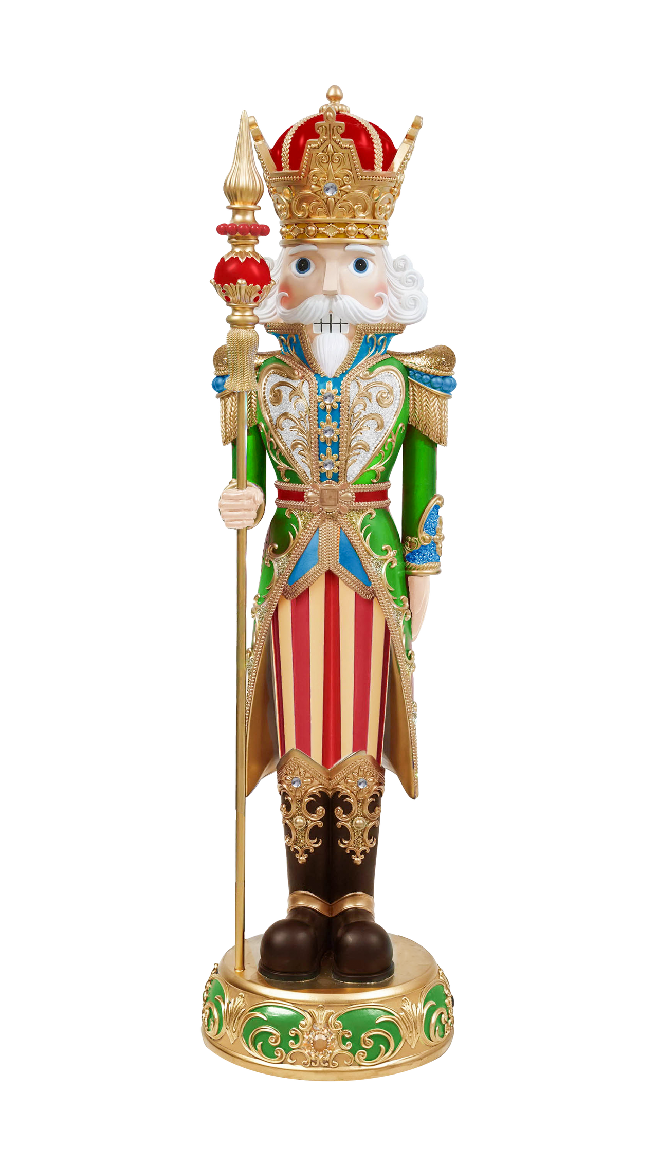 5 FT Green & Gold King Nutcracker With Staff