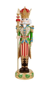 5 FT Green & Gold King Nutcracker With Staff