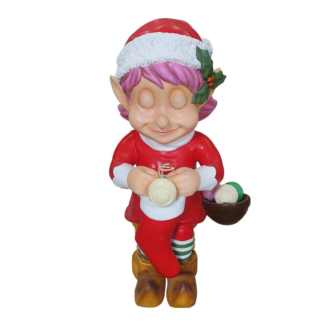 3 FT Knitting Girl Elf