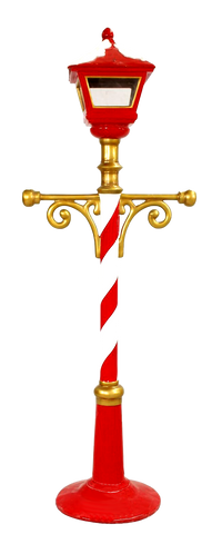 7 FT Red & White Christmas Lampost