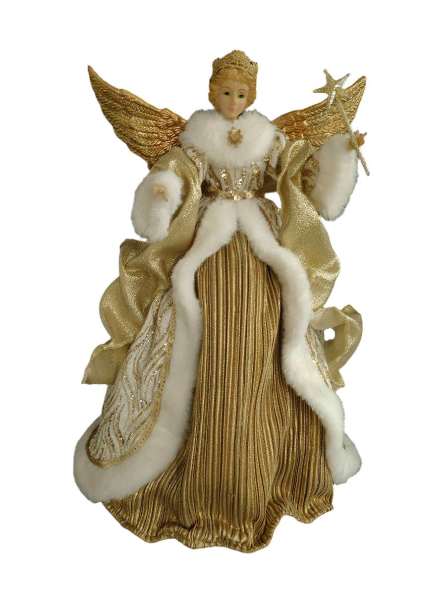 16" Gold & White Fairy Tree Topper