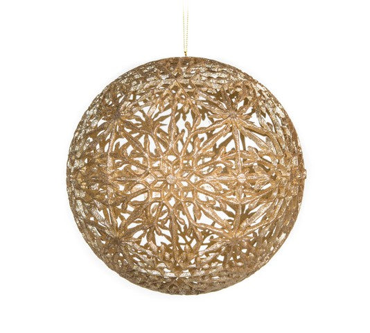 8" Champagne Snowflake Ornament