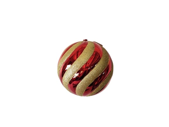 10" Spiral Shiny Ball Ornament