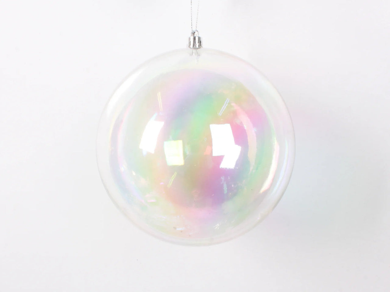 6" Clear Iridescent Ball Ornament