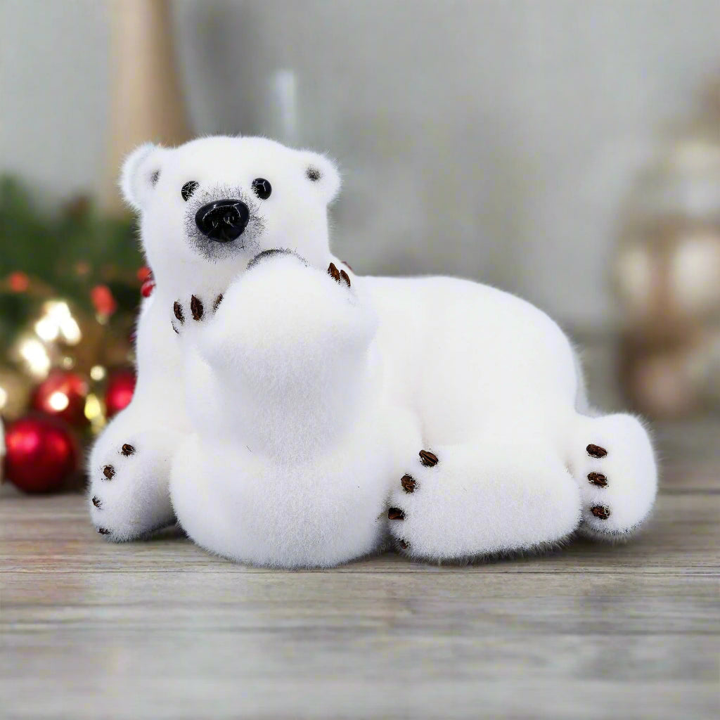 8" Polar Bear Playing With Cub