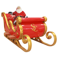 10 FT Red & Gold Santa Sleigh 4 Seater