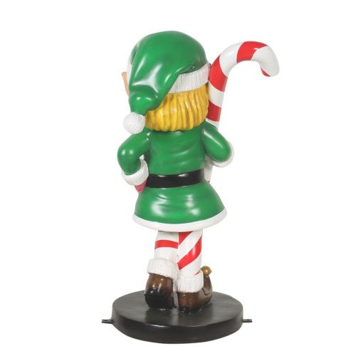 3 FT Elf Girl With Candy Cane